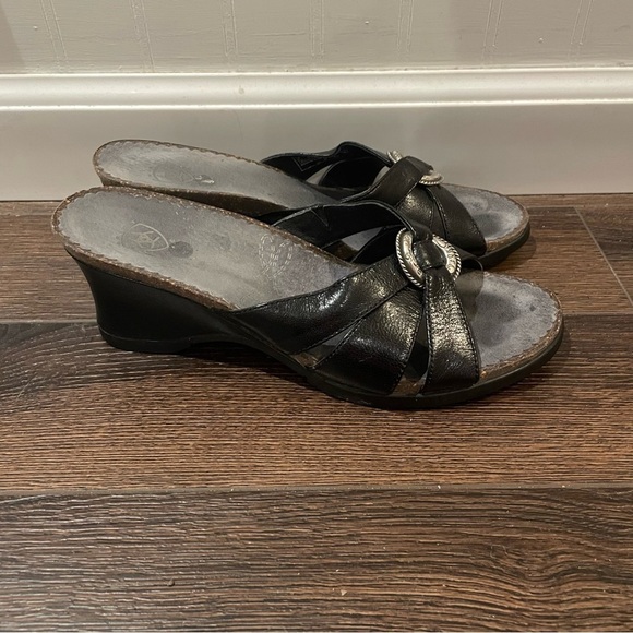 Ariat Ember Black Leather Cowgirl Sandals Western Open Toe Comfort 7.5B - Picture 2 of 11